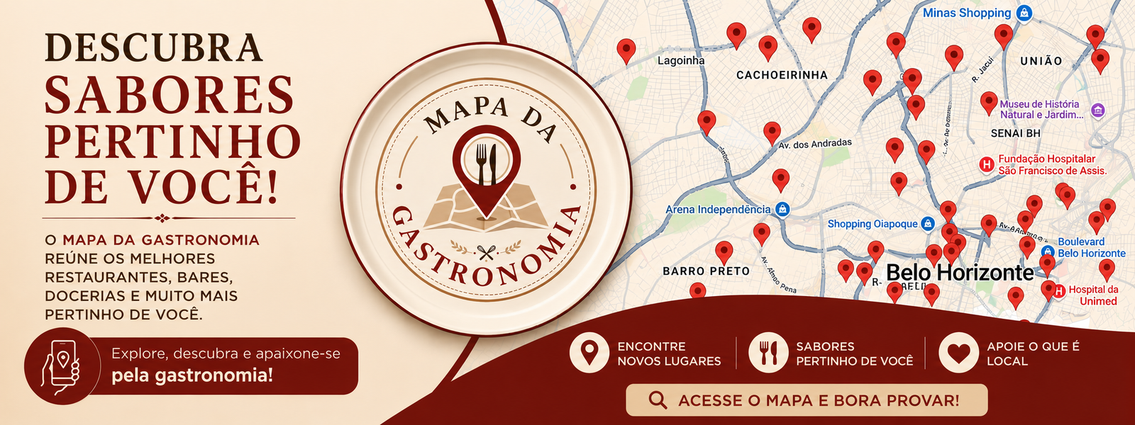 Frame-729-1200 Mapa da gastronomia com locais em Belo Horizonte